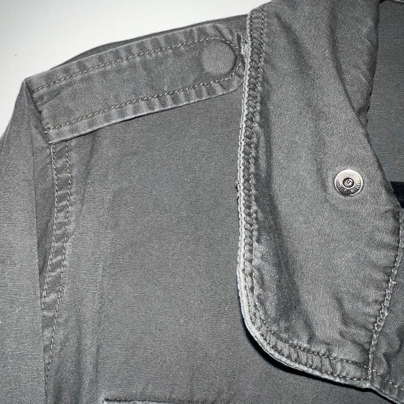 JustFab Grey Utility Jacket with Snaps Size M - Picture 3 of 6